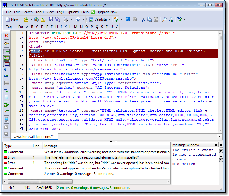 FREE fast offline HTML editor and syntax checker